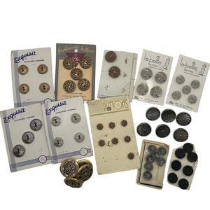 Vintage and Antique Button Lot Mostly Metals Western Germany